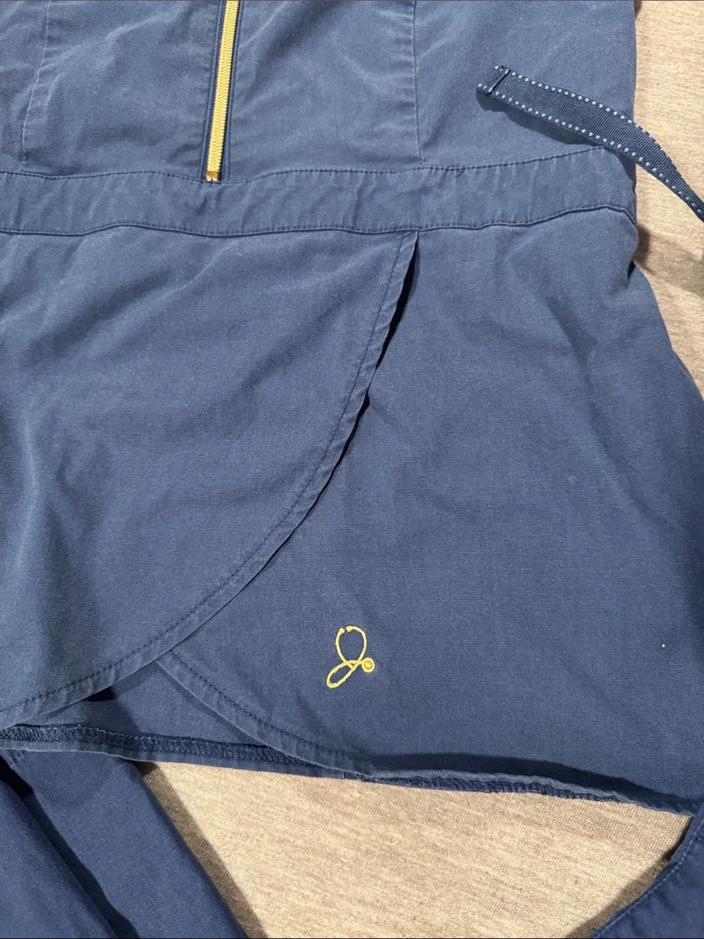 Jaanuu Navy Zip-Front Scrub Top with Matching Pants